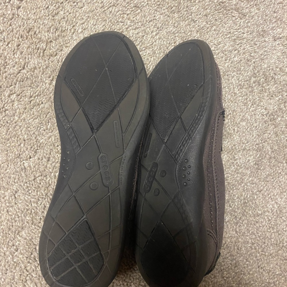 CROCS Men's Brown Canvas Slip-On Loafers - Picture 3 of 4